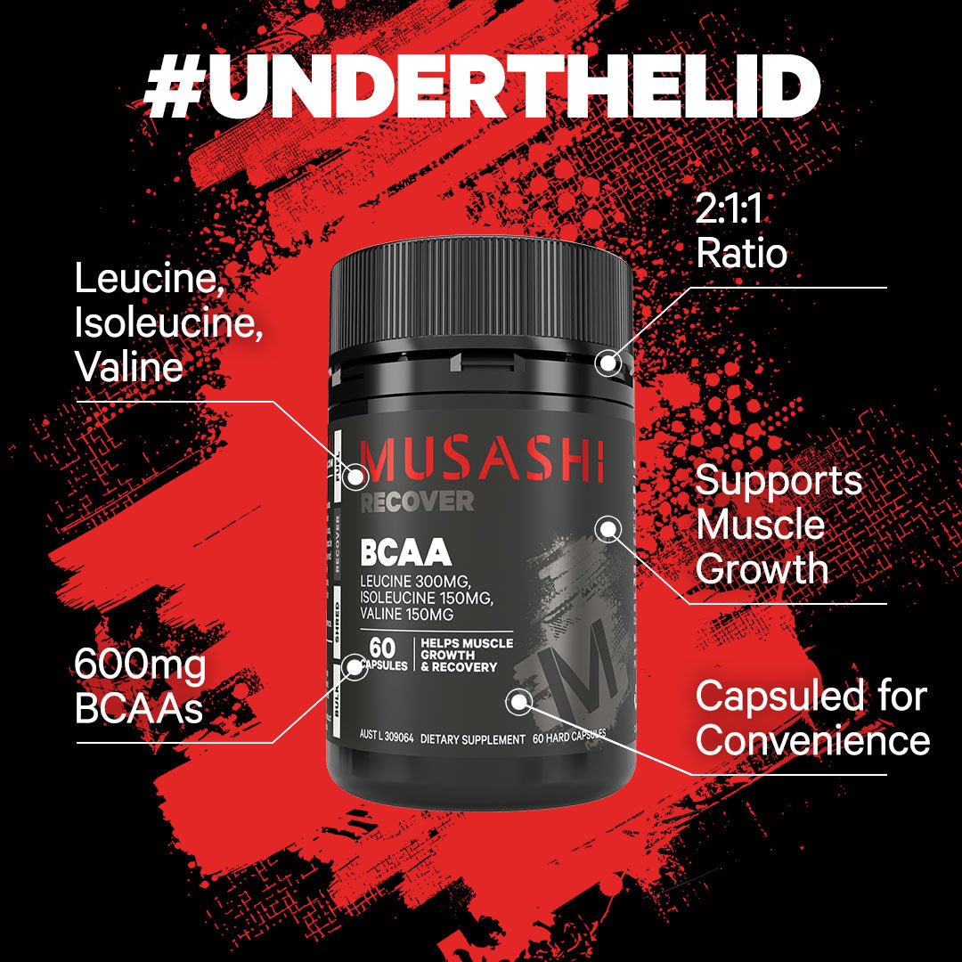 Musashi BCAA 60 Capsules - Under the lid