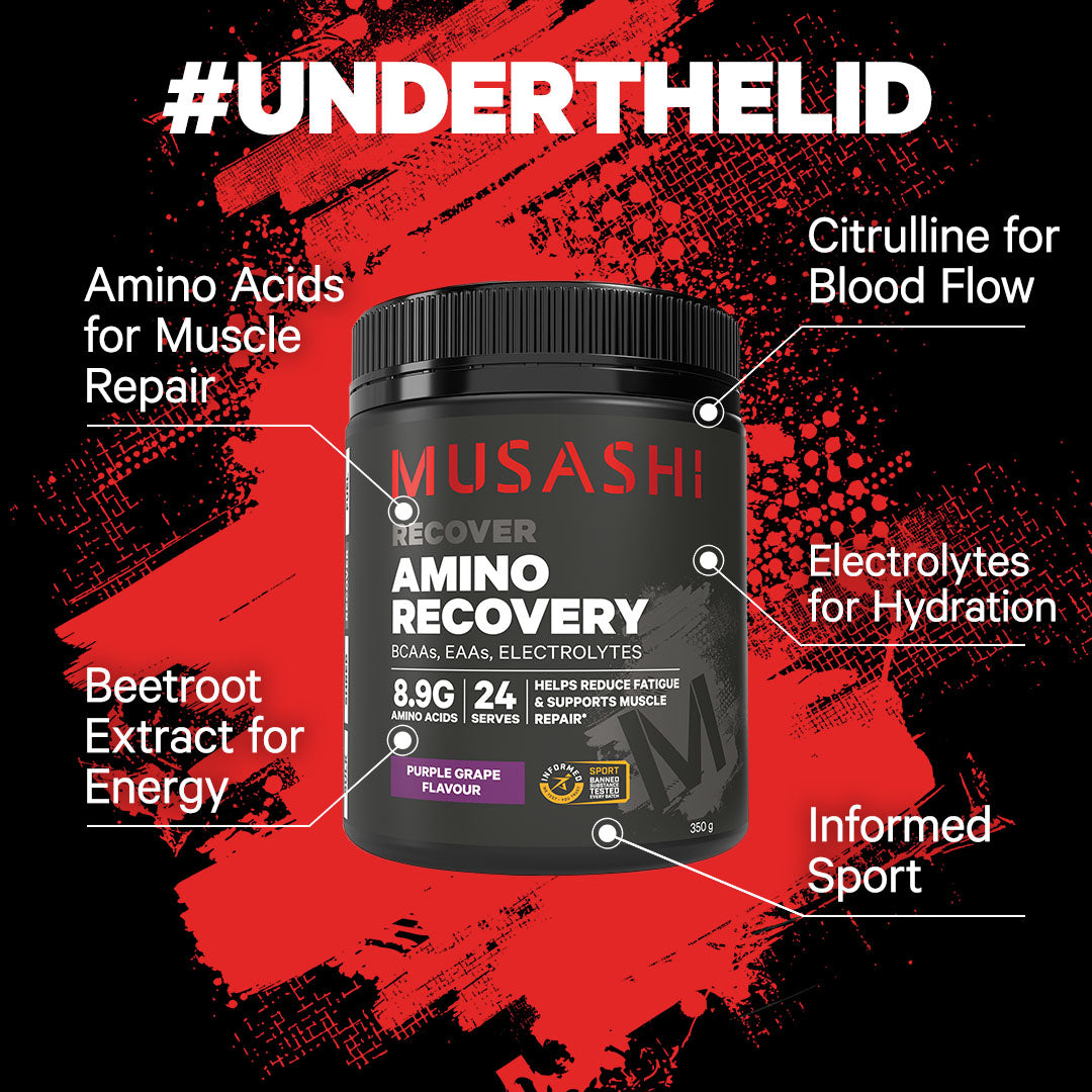 Musashi Amino Recovery 350g - Under the lid