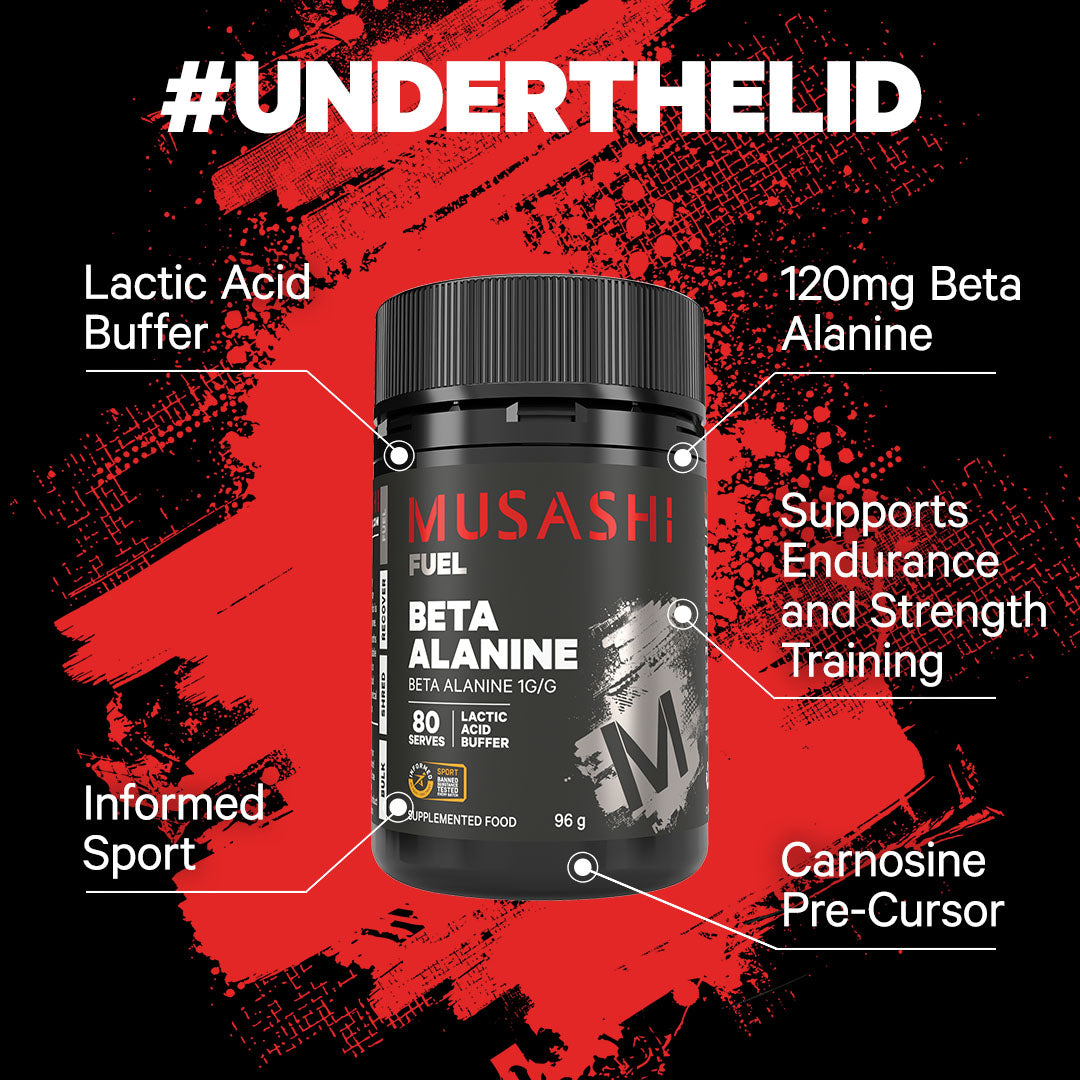 Musashi Beta Alanine 96g - Under the lid