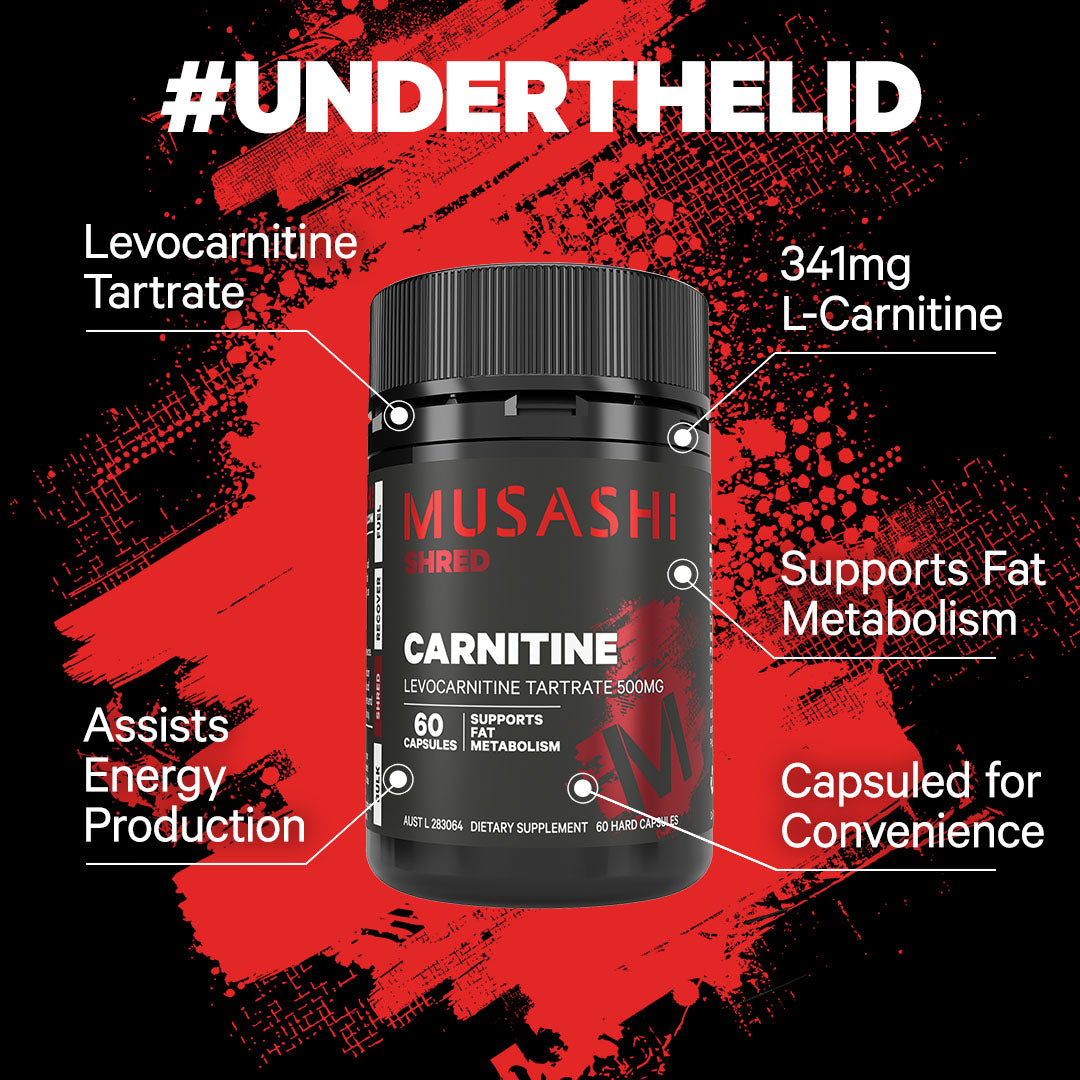 Musashi Carnitine 60 Capsules - Under the Lid