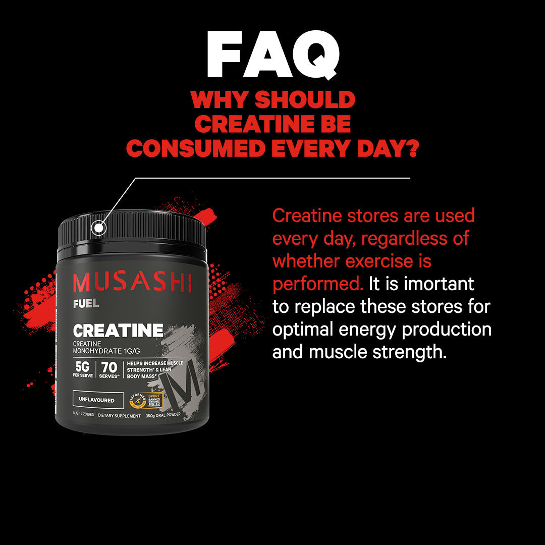 Musashi Creatine Monohydrate Powder 350g - FAQ