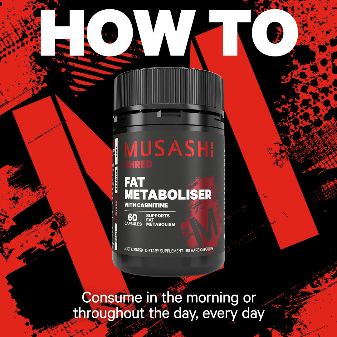 Musashi Fat Metaboliser with Carnitine 60 Capsules - How to