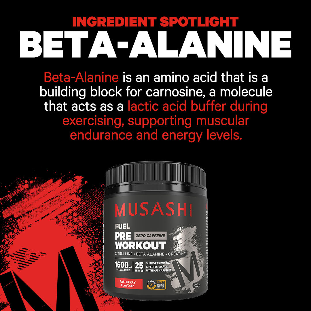 Musashi Pre Workout Zero Caffeine - Ingredient Spotlight