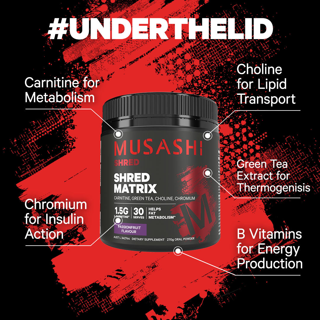 Musashi Shred Matrix 270g - Under the lid