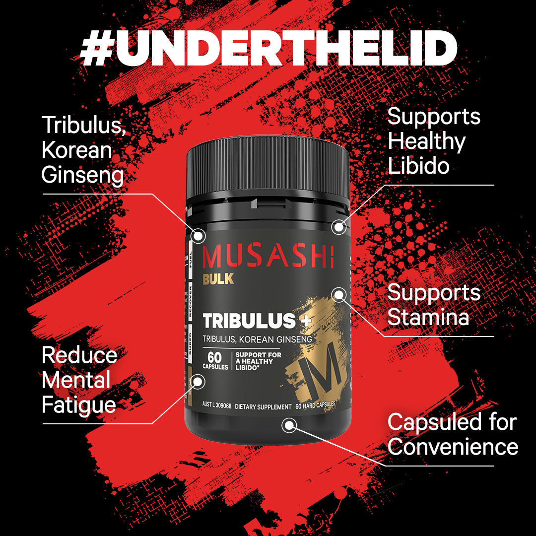 Musashi Tribulus+ 60 Capsules - Under the Lid