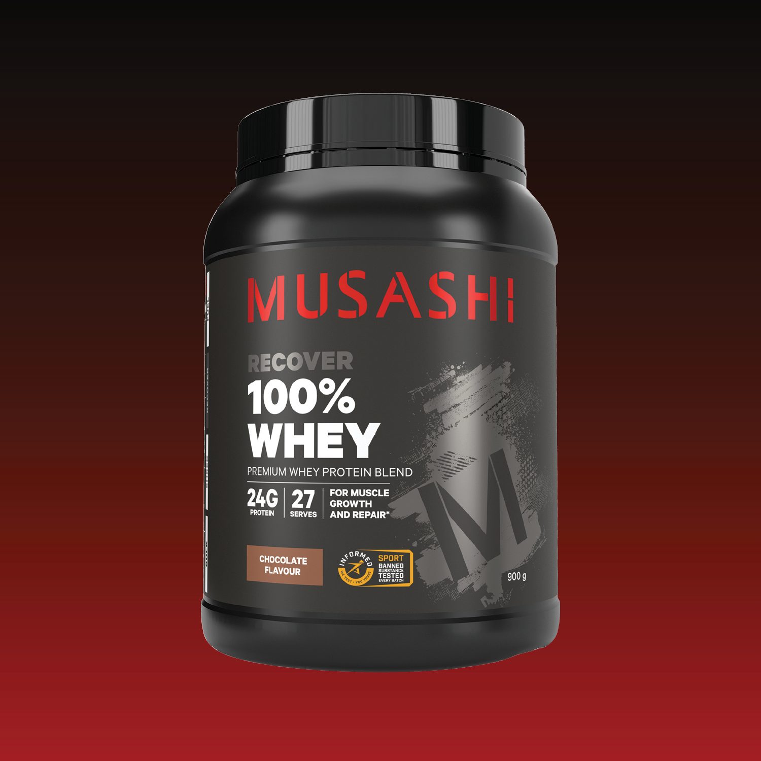 Musashi 100% Whey Protein Powder 900g - Chocolate