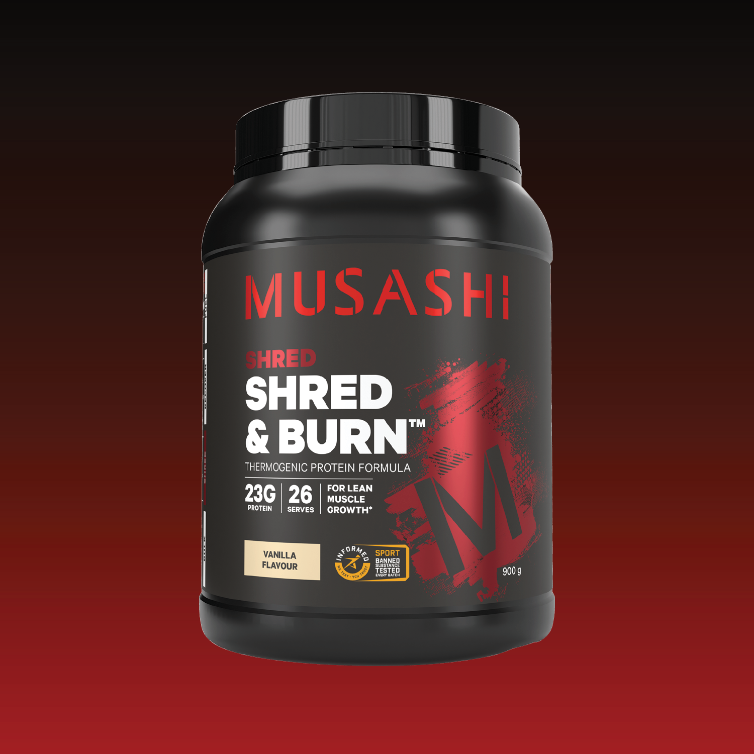 Musashi Shred & Burn Protein Powder 900g - Vanilla