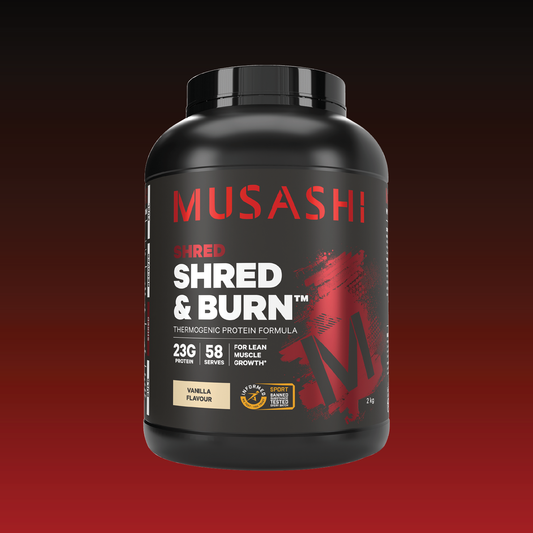 Musashi Shred & Burn Protein Powder 2kg - Vanilla
