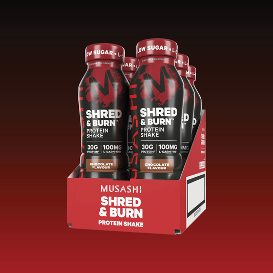 Musashi Shred & Burn Shake 375ml (Box of 6 Drinks) - Chocolate