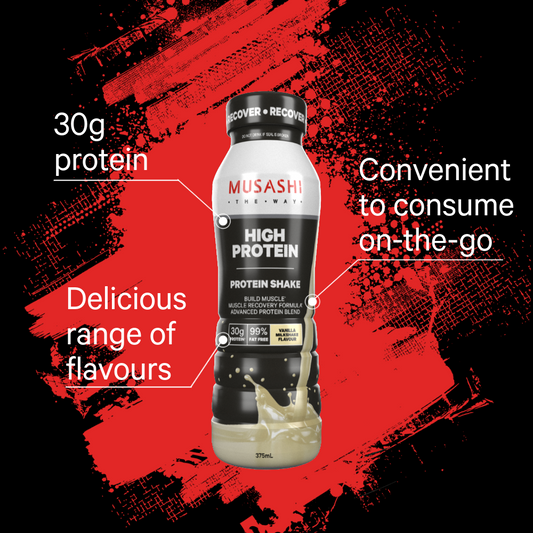 Musashi High Protein Shake 375ml (Box of 6 Drinks)