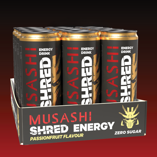 Musashi Shred Energy Drink 355ml - 12 Pack - Passionfruit Flavour
