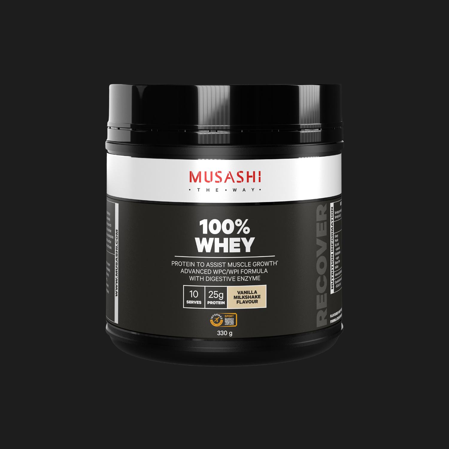 Musashi 100% Whey Protein Powder 330g - Vanilla