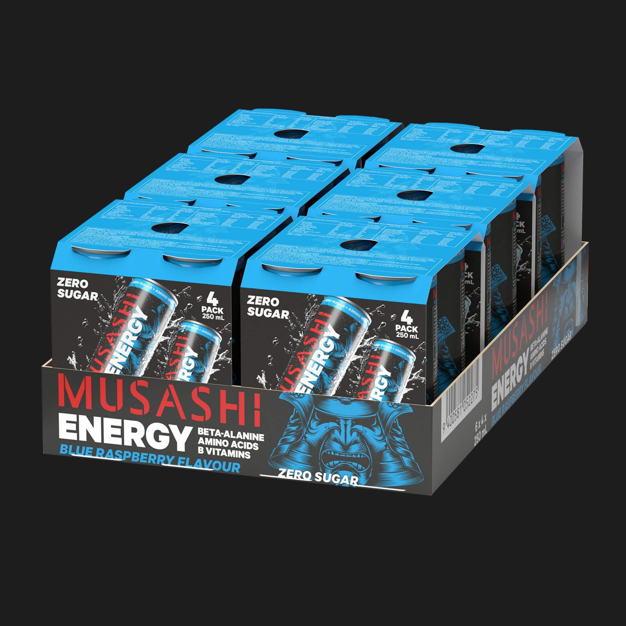 Energy Drink 250ml (4 Packs x 6) - Blue Raspberry