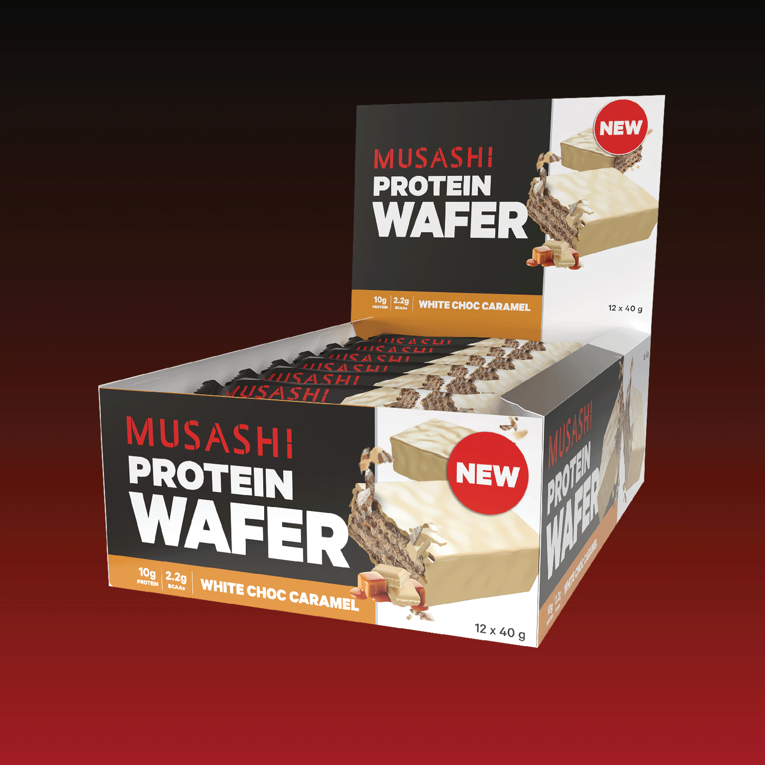 Musashi Protein Wafer White Choc Caramel