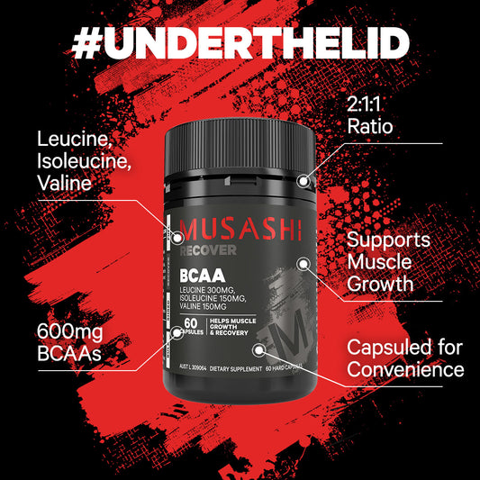 Musashi BCAA 60 Capsules - Under the lid