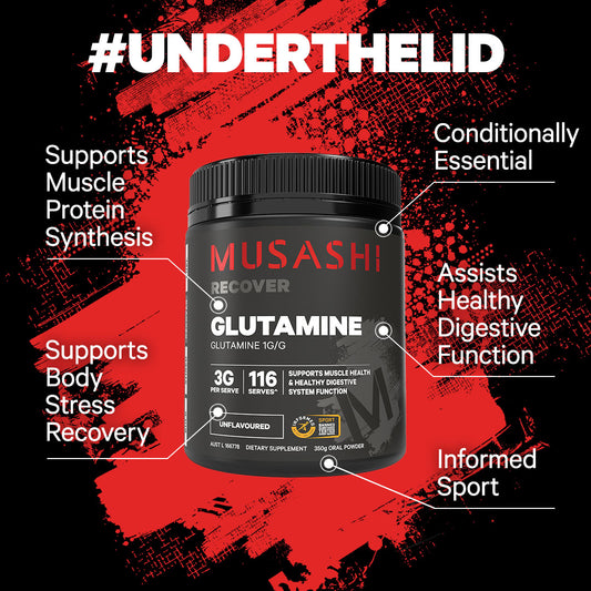 Musashi Glutamine 350G - Under the lid