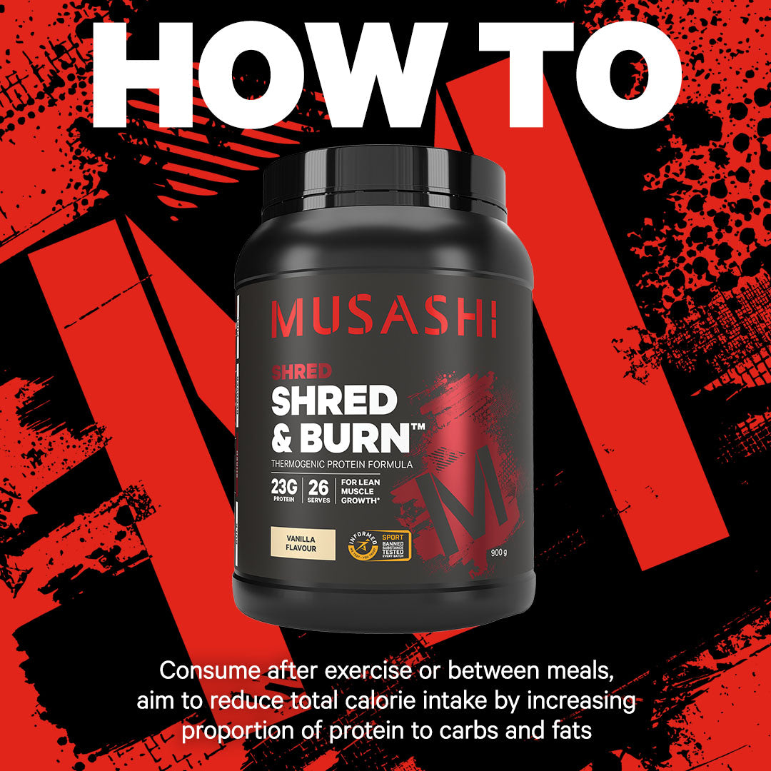 Musashi Shred & Burn Protein Powder - How to